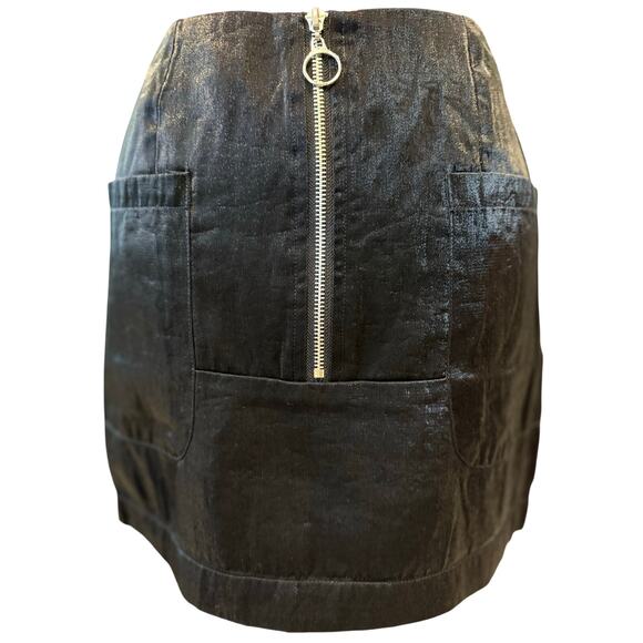 Honey Punch Mini Skirt S | Velvet Look Zip Front - Picture 1 of 9